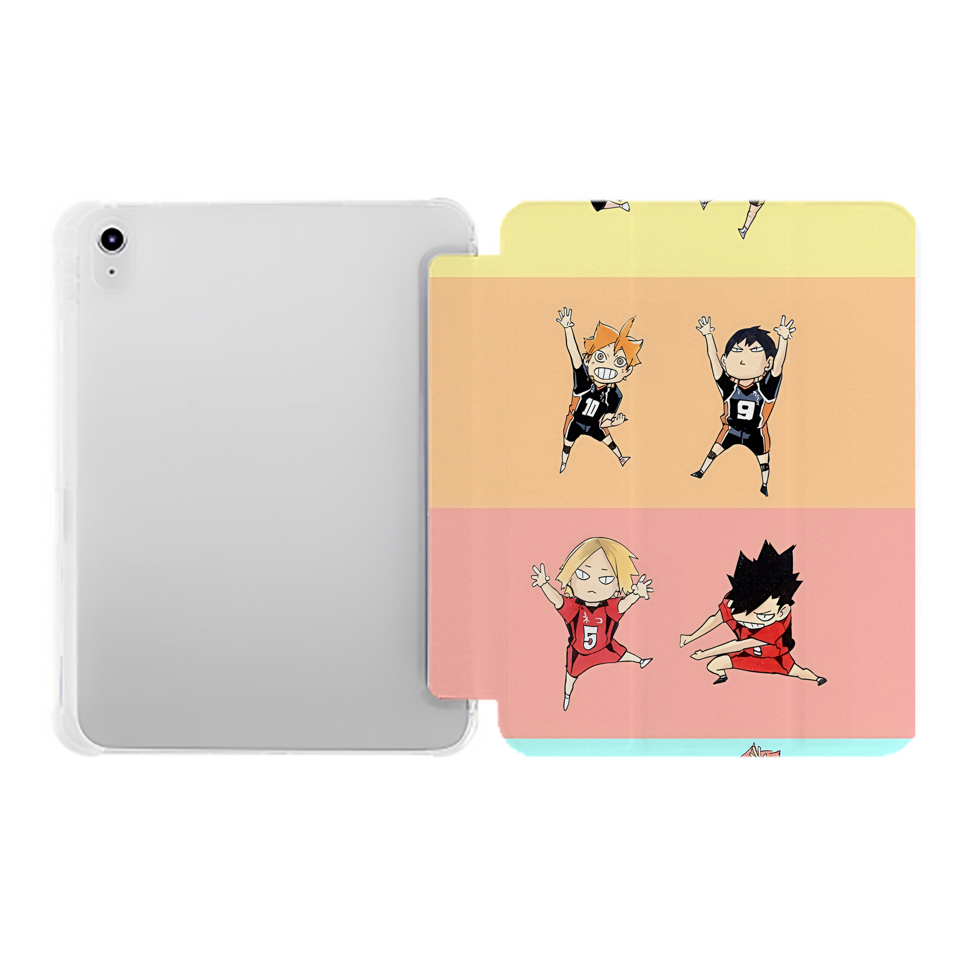 （画像用） ハイキュー!! Haikyu!! IPad ケース ペン収納付き 三つ折りスタンド PUレザー×シリコン 対応機種9.5/10.5/10.9インチ
